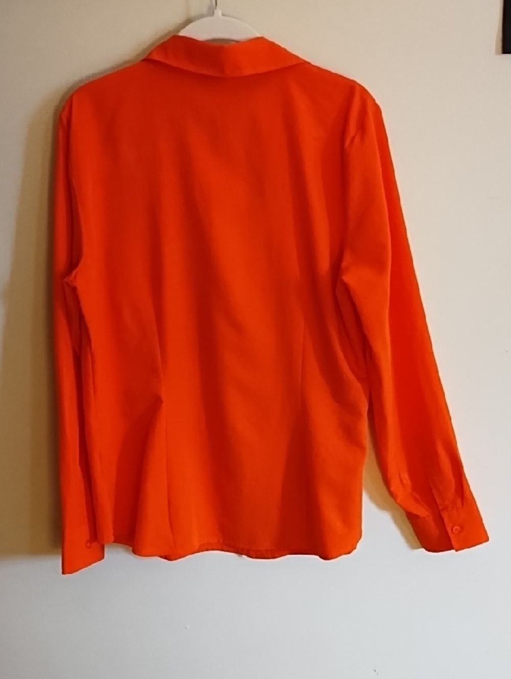 Bright Orange Button-Up Shirt, Soft Material - Picture 8 of 9